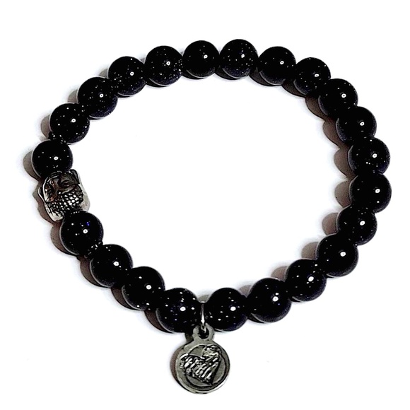 FAY WITH LOVE Double Wrap Black & Charcoal Snowflake Obsidian Bracelet Set - Picture 4 of 9